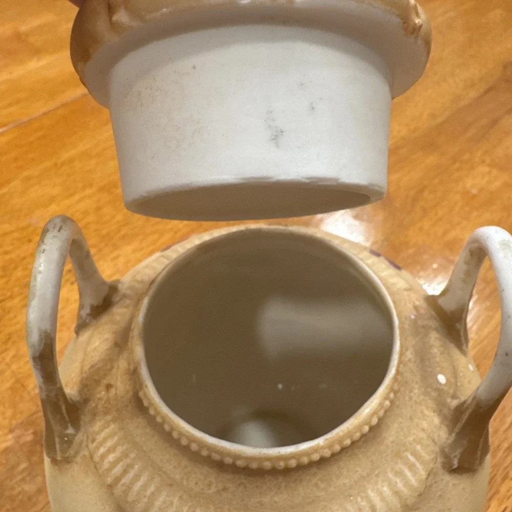 Antique Porcelain Lidded Urn Vase 7